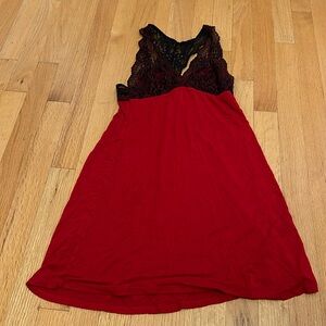 Lace and red nightgown